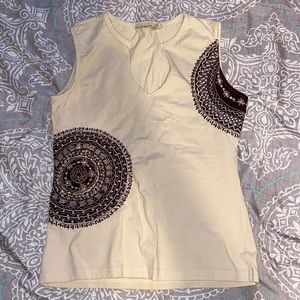 Tan Patterned Tank Top